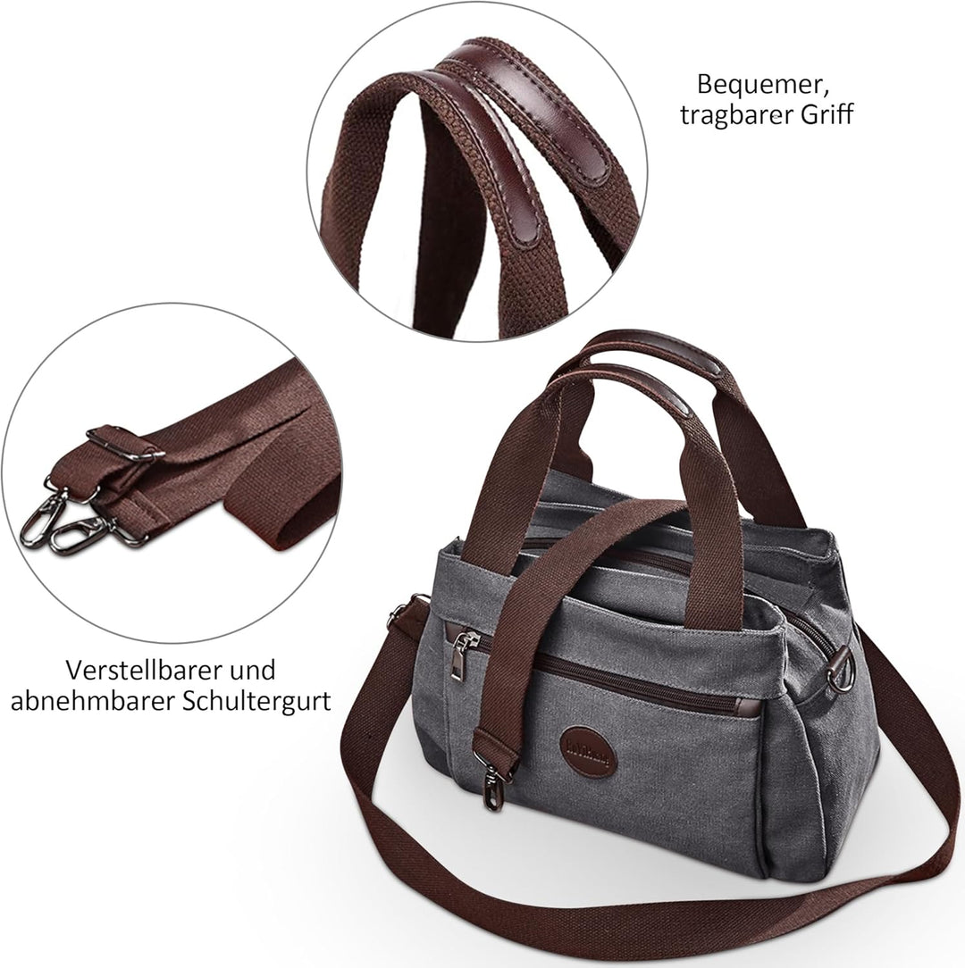 DORRISO Mode Umhängetasche Damen Canvas Handtasche Reise Schultertasche Casual Multifunktionale Umhä