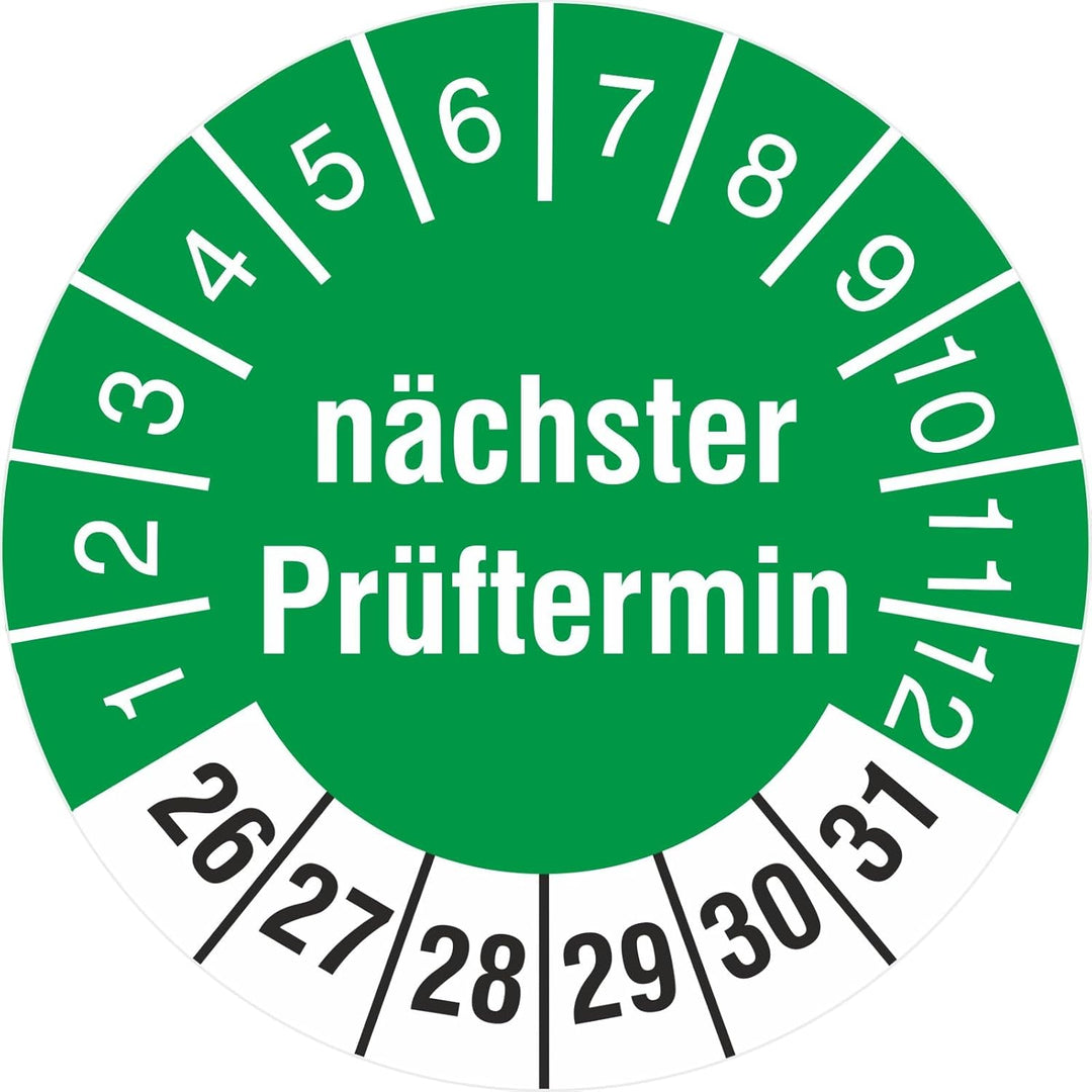 200 Stück Prüfplakette 18 mm nächster Prüftermin nächste Prüfung 2022-2027 Prüfetiketten 200 18mm Du