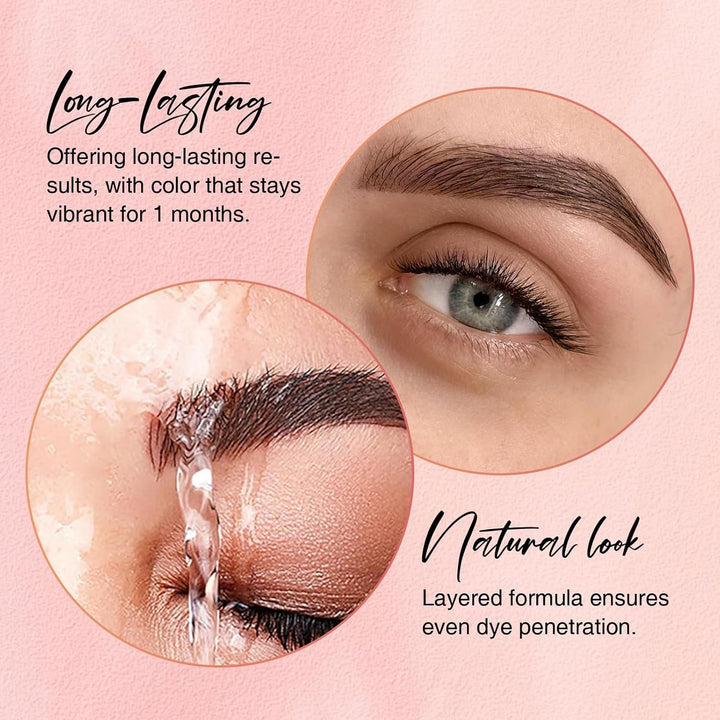 Wimpern Färben, Wimpernfarbe Schwarz, Augenbrauenfarbe, Langanhaltend Hält 4 Wochen Einfach anzuwend