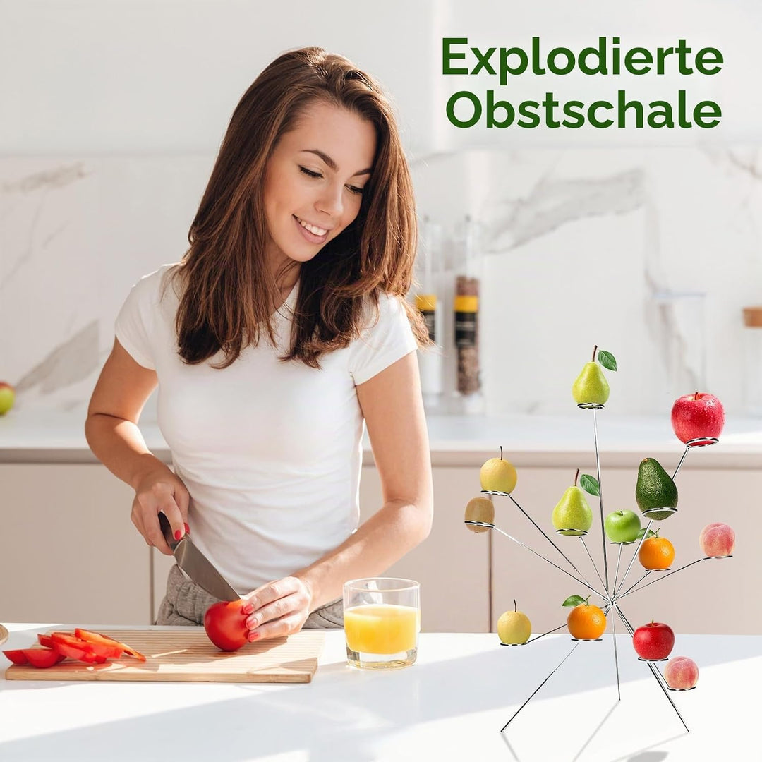 Exploded Fruit Bowl, Legierung Obstschale, 360° Belüftetes Fruit Bowl, 30×18 Cm Obstschale Modern, D