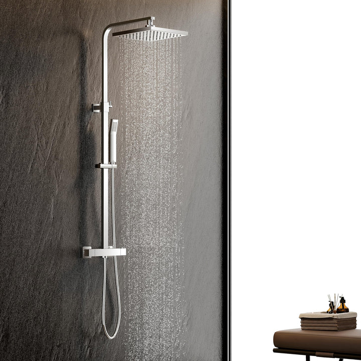 KOMIRO Duschsystem mit Thermostat, Duscharmatur mit thermostat, Regendusche mit Armatur, Duschkopf m