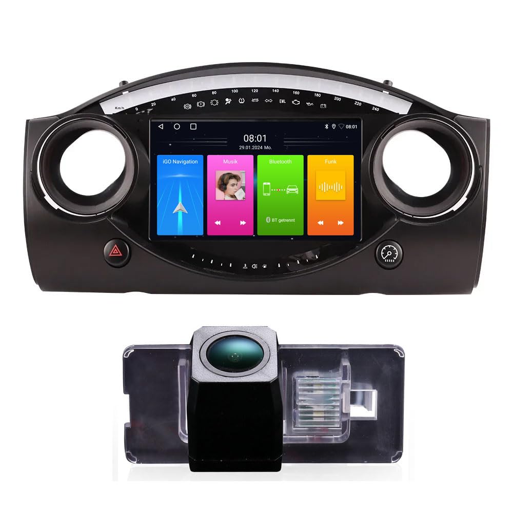 Android Autoradio Mit GPS Navigation HD Bildschirm Touch Display + Einparkkamera Nachtsicht HD Rückf