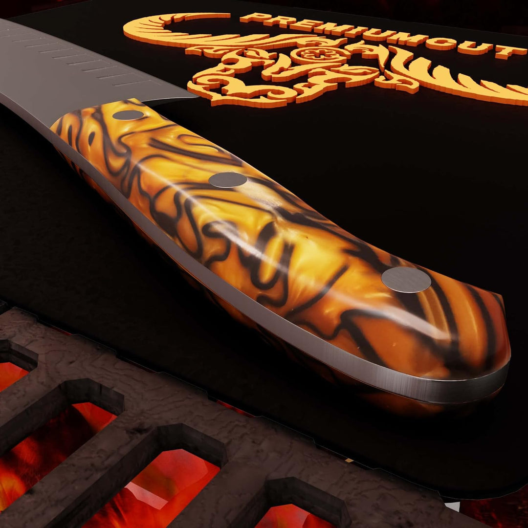 GIESSER seit 1776 - Made in Germany - Japanisches Kochmesser 16 cm, Kullenschliff, Spicy Orange, Pre