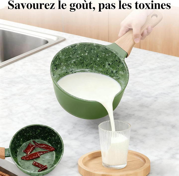 Jovire Topfsets Pfannenset, 3-Teilig 24cm Schweizer Granit Beschichtung Pfanne Set, Antihaft-Keramik