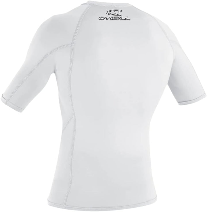 O'Neill Youth Basic Skins UPF 50+ Short Sleeve Rash Guard, Unisex Kinder Jungen, 3345-White-10, weis