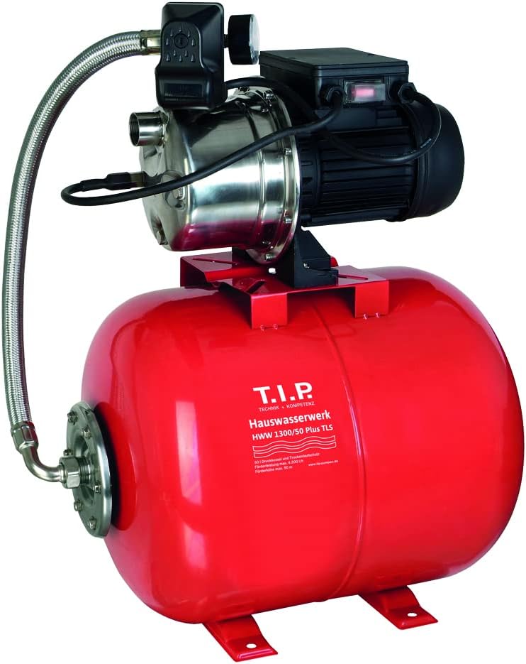 T.I.P. Hauswasserwerk 50 Liter Kessel mit Trockenlaufschutz (4.200 l/h Fördermenge, 50 m Förderhöhe,