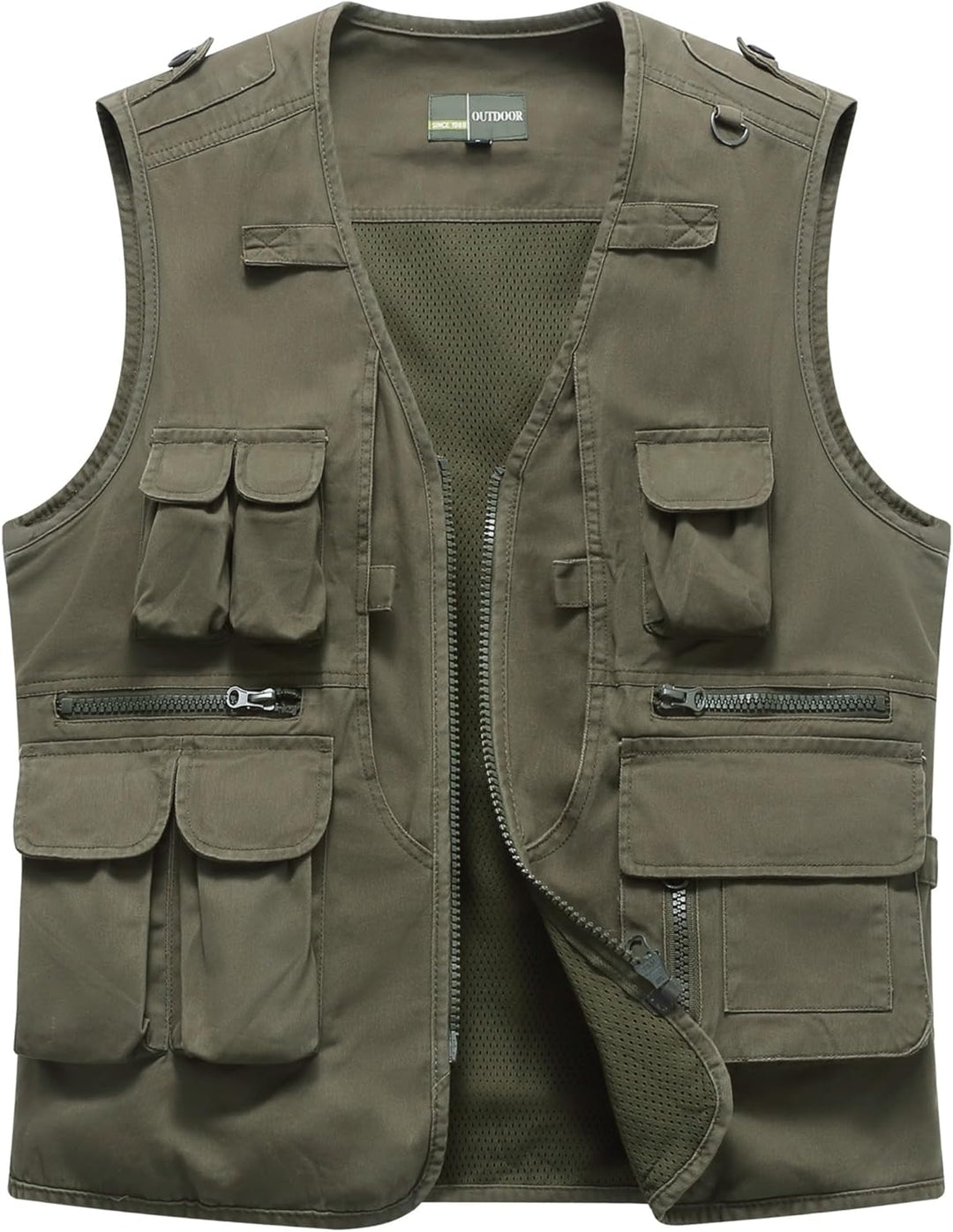 Herren Outdoor Weste Anglerweste mit Multi-Taschened Sommer Freizeit Baumwolle Weste Hundeweste Leic