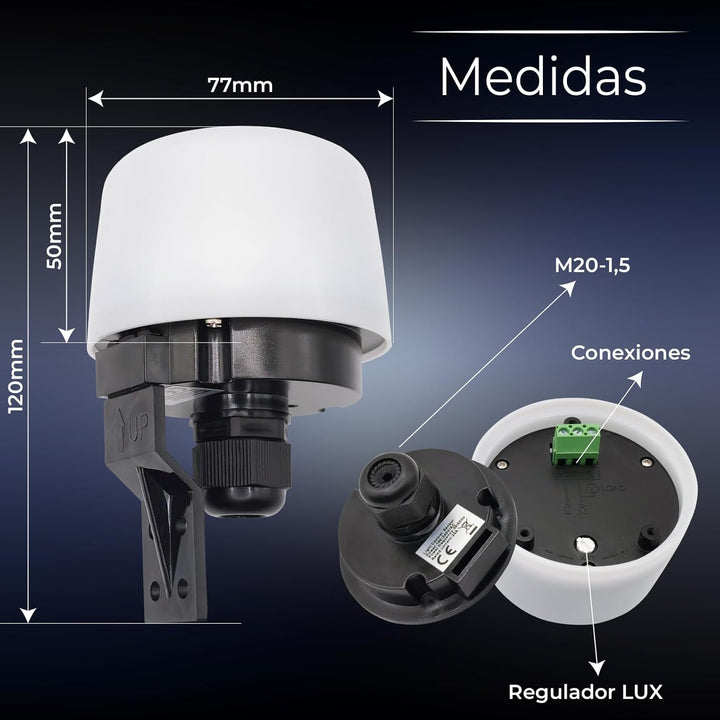 LED ATOMANT Packung mit 5 Dämmerungsmelder für den Aussenbereich, Fotozelle, photoelektrischer Senso