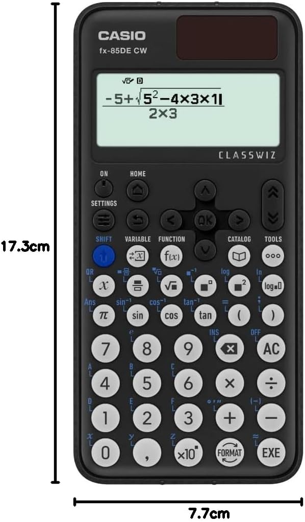 CALCUSO Sparpaket: Casio FX-85DE CW ClassWiz technisch-wissenschaftlicher Schulrechner + WYNGS Schut