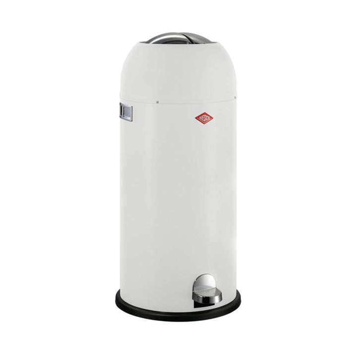 WESCO Kickmaster Maxi Abfallsammler in der Farbe weiss matt, pulverbeschichtetes Stahlblech, eingeba