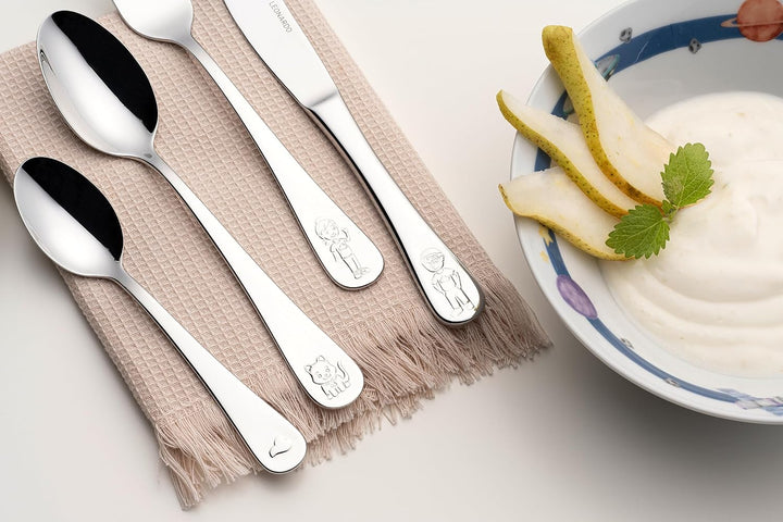 LEONARDO Bambini Avventura Kinder-Besteck Set 4-teilig - Besteck mit Motiven aus hochwertigem Edelst