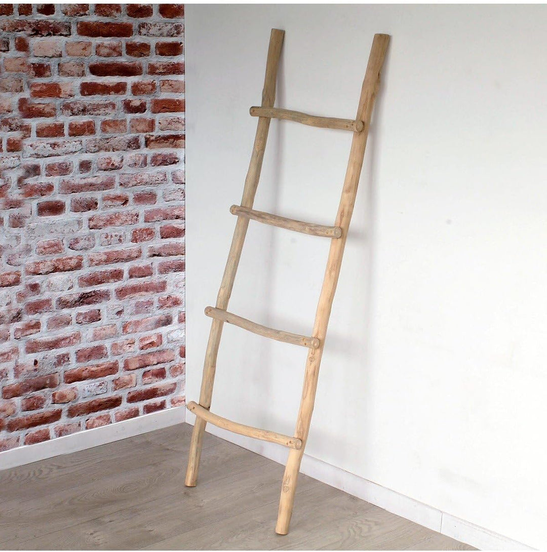 Handtuchhalter Dekoleiter Kleiderständer Handtuchleiter Teakholz Garderobe Holz Teak 151cm J190