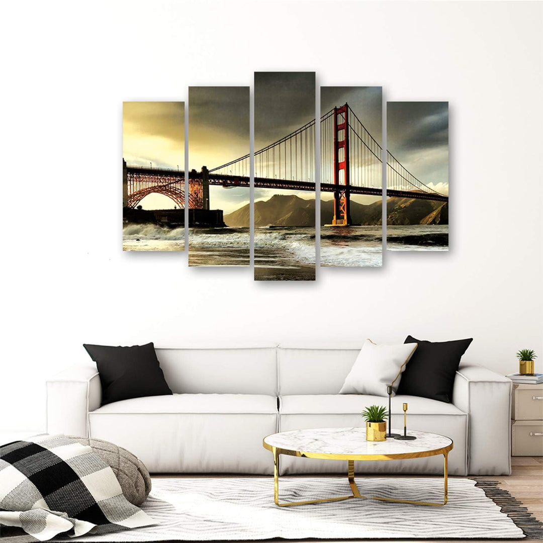 Feeby Frames, Leinwandbild, Bilder, Wand Bild - 5 Teile - Wandbilder, Kunstdruck XXL, TypA, 250x120