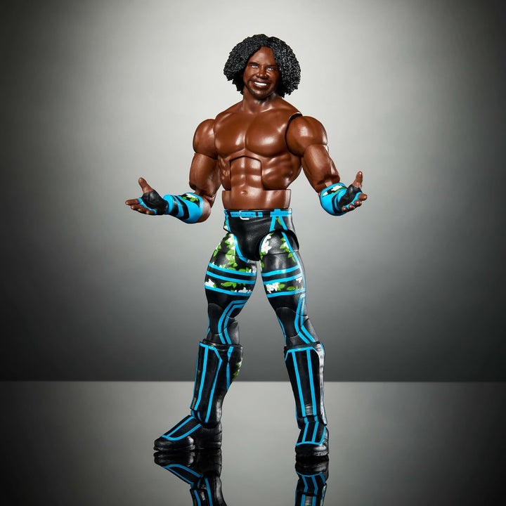 Mattel WWE Elite Actionfigur & Zubehör, 15,2 cm grosses Sammlerstück Xavier Woods mit 25 Artikulatio