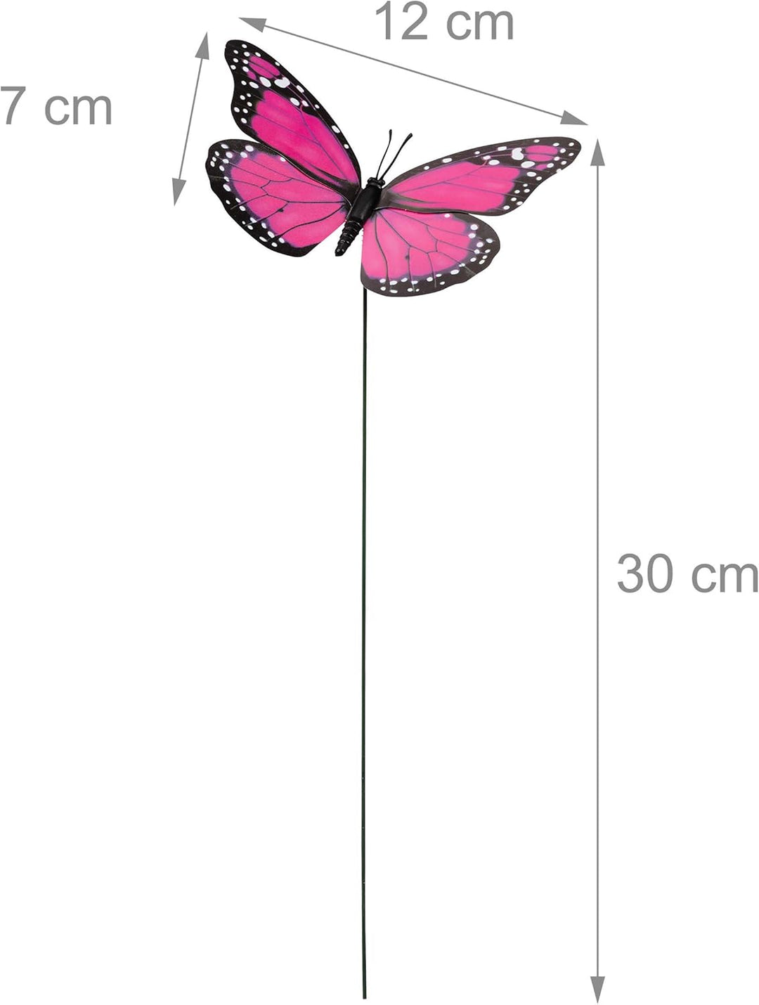 Relaxdays 360 x Gartendeko Schmetterling, Pflanzkasten Dekoration, Topfstecker, Outdoor Deko Balkon,