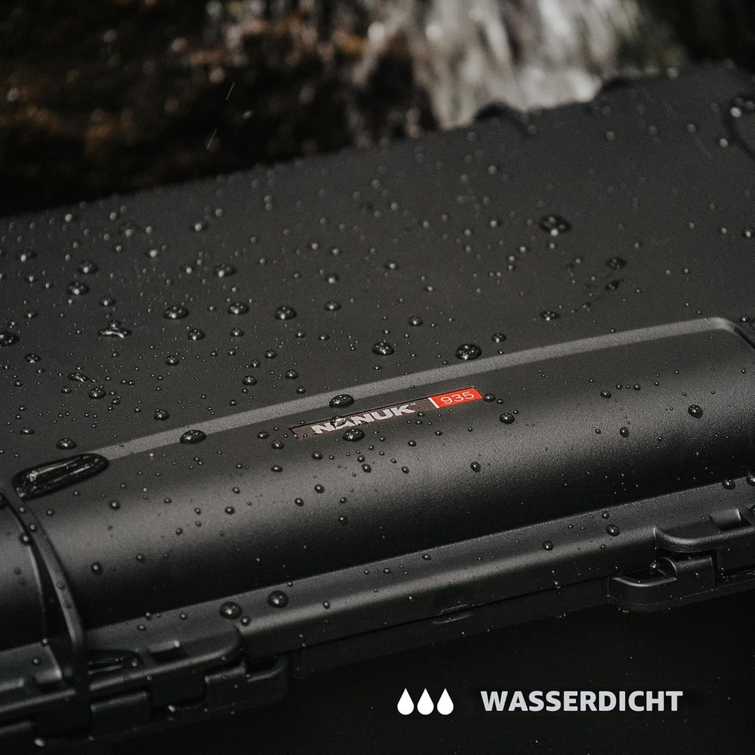 Nanuk 935-6007 wasserdichte Hartschale mit Deckel-Organizer und gepolsterter Trennwand, Graphit