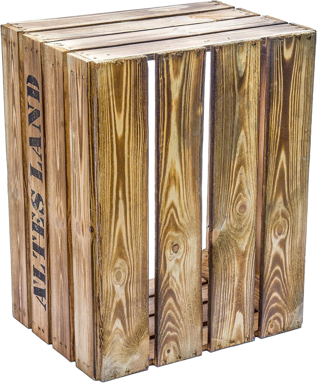 geflammte massive Obstkiste 49 x 42 x 31cm / Apfelkiste / Weinkiste aus dem Alten Land (ALTES LAND),