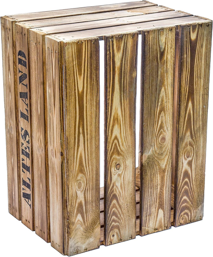 geflammte massive Obstkiste 49 x 42 x 31cm / Apfelkiste / Weinkiste aus dem Alten Land (ALTES LAND),