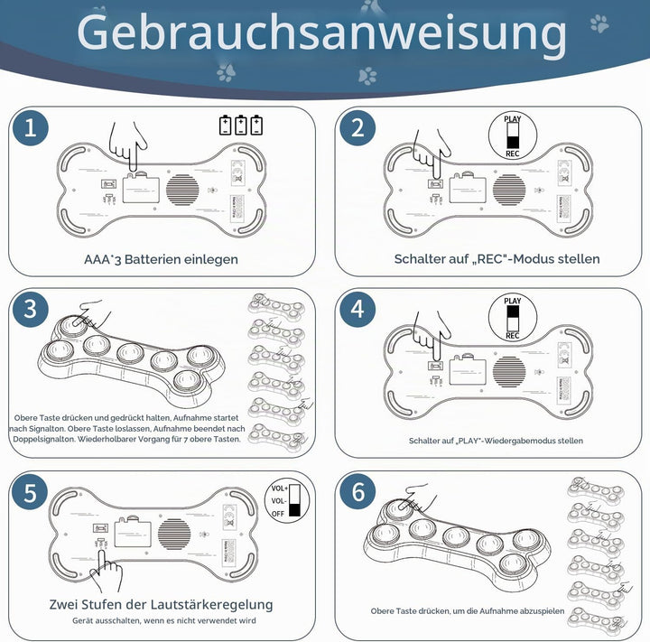 7 in 1 Hunde Button für Kommunikation,Hund sprechende Tasten mit 50-Aufklebern, Haustier-Tasten,Dog