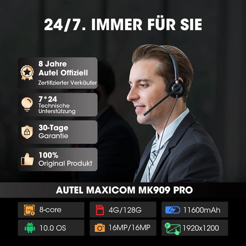 Autel Auto Diagnosegerät MaxiCOM MK906Pro OBD2 Scanner, Upgrade von MK908/MS906BT, Gleich wie MS906