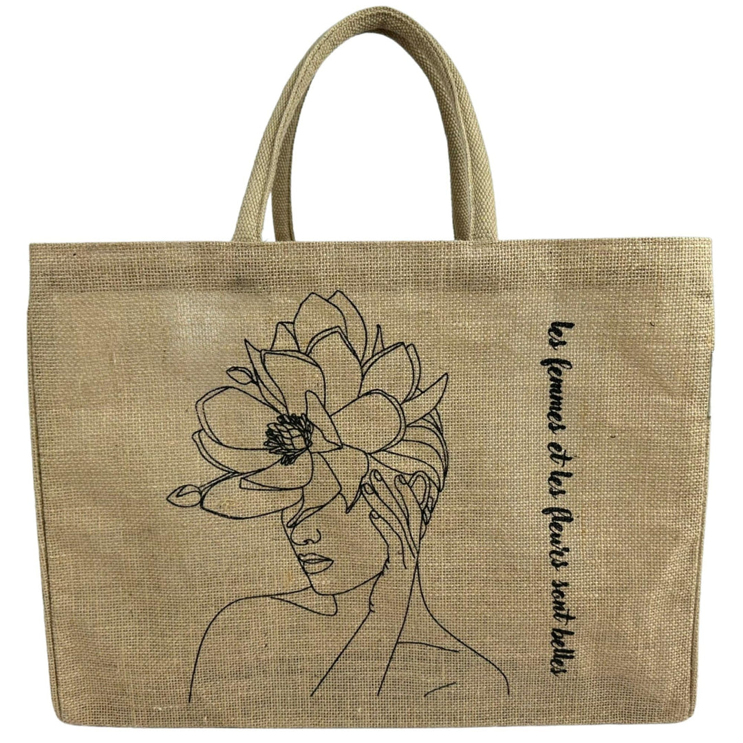 Domelo Einkaufskörbe. Bedruckte Einkaufstasche. Jute Tasche gross. Korbtasche, wasserabweisenden Str
