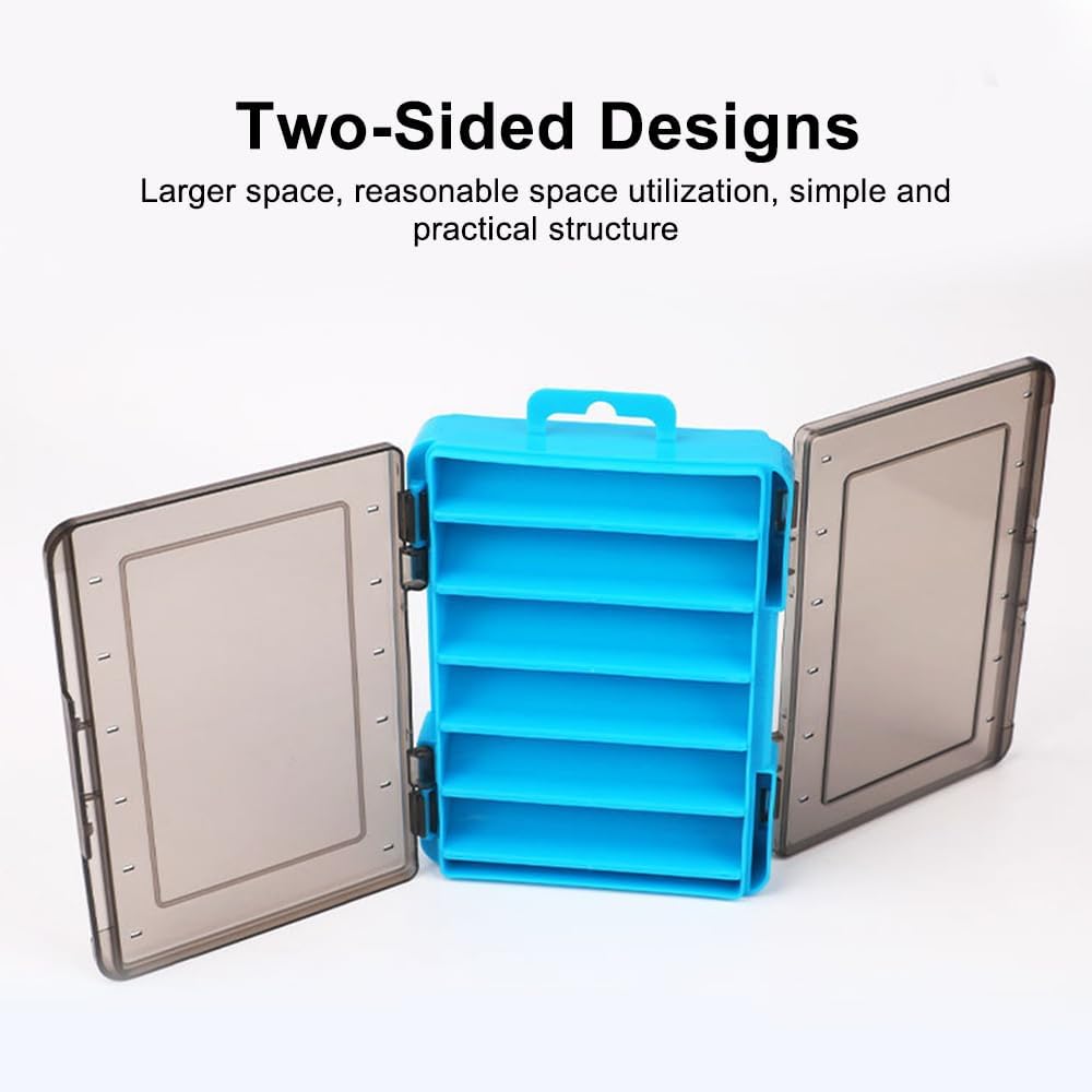 2 Stück Tackle Box Organizer, Angelbox, Doppelseitige Angelköder Aufbewahrungsbox mit Atmungsaktiven