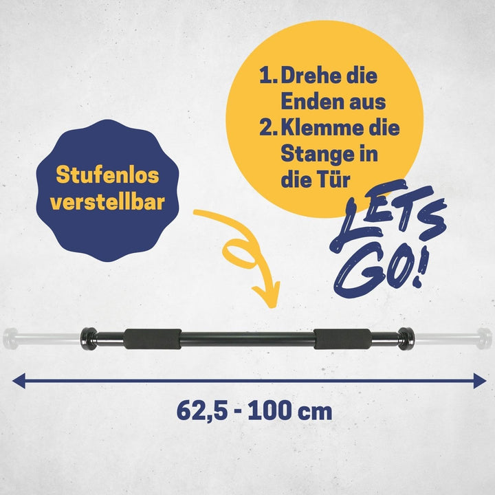 Best Sporting 2-Wege Türreck Klimmzugstange I Stufenlos verstellbar 62,5-100 cm I Belastbar bis 100