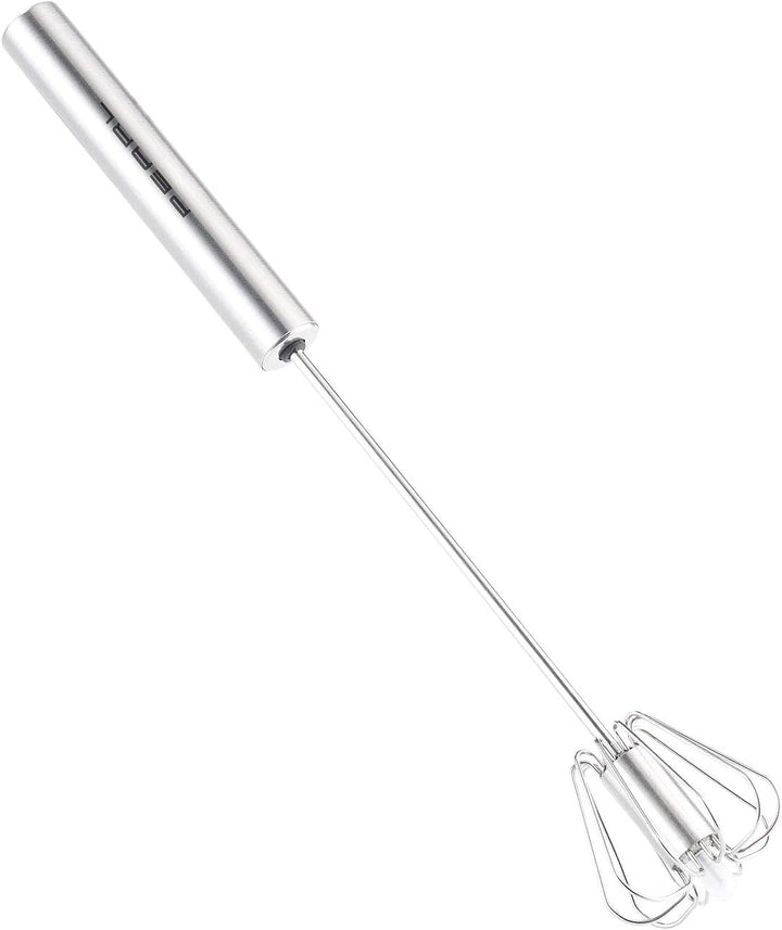PEARL Schwingbesen: 4er-Set Multi-Quirls mit Drehautomatik, Edelstahl, 25cm (Automatik Schneebesen,