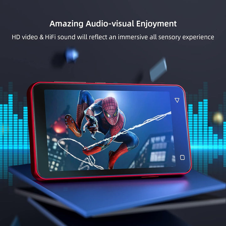 MP4 MP3-Player mit Bluetooth und WLAN, 4"-Voll-Touchscreen, mit Spotify, Android-Streaming-Musikplay