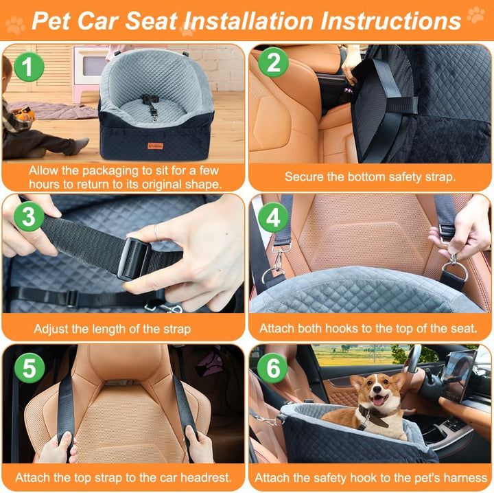 Vivifying Hundeautositz für kleine und mittelgrosse Hunde, abnehmbare und waschbare Sitzerhöhung für