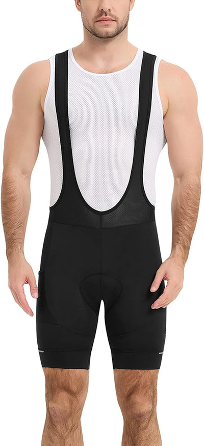 Santic Trägerhose Fahrrad Herren Fahrradhose Kurz mit Sitzpolster Radhose Herren Kurz Gepolstert M 2