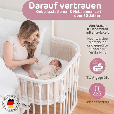 babybay Maxi mit Matratze Classic Soft extra grosses Beistellbett aus massivem Buchenholz / Kinderbe