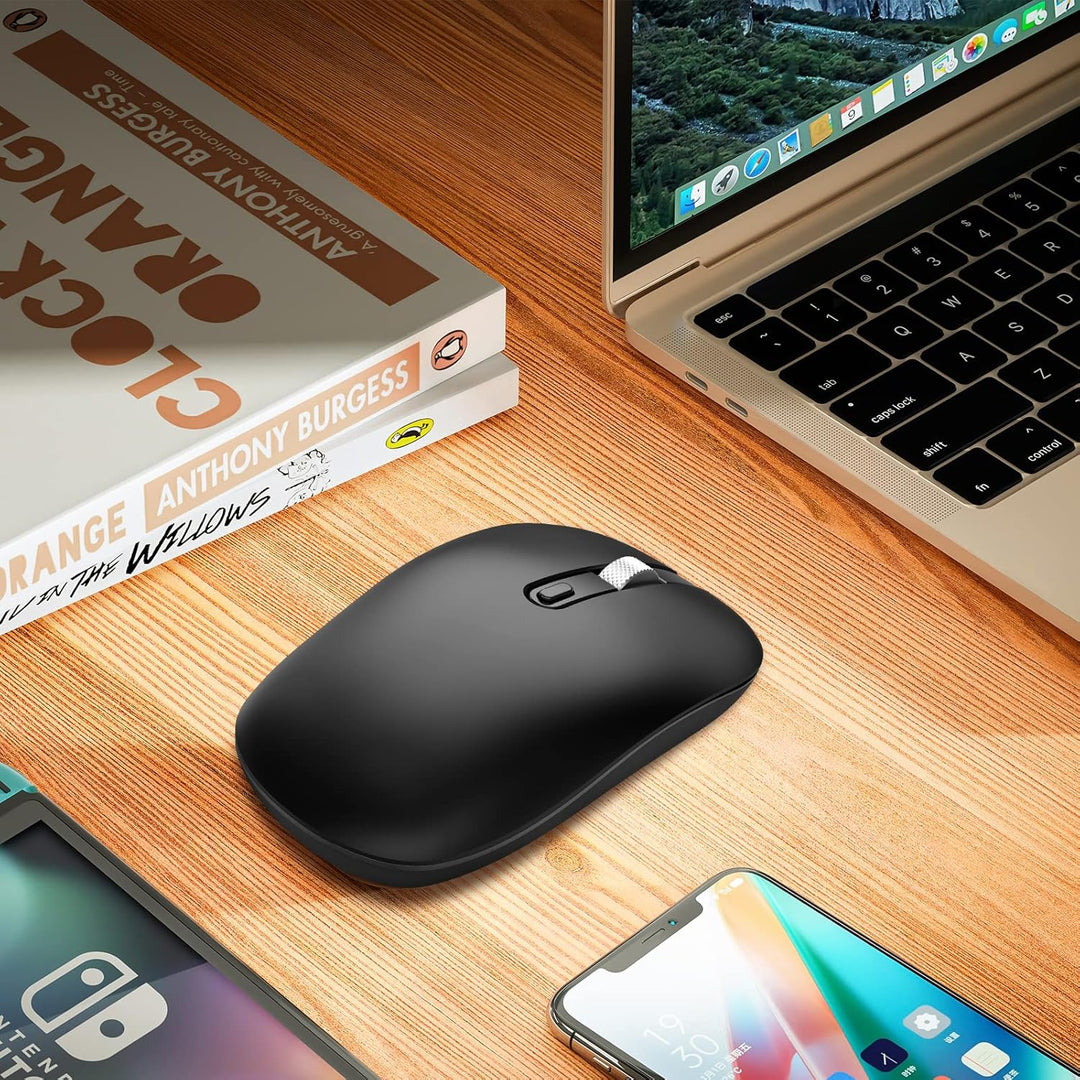 cimetech Maus Kabellos USB C, Slim Beidhändig 2.4G Leise Mini Maus Kabellos 3 DPI Einstellbar Silent