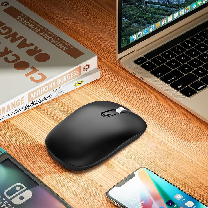 cimetech Maus Kabellos USB C, Slim Beidhändig 2.4G Leise Mini Maus Kabellos 3 DPI Einstellbar Silent