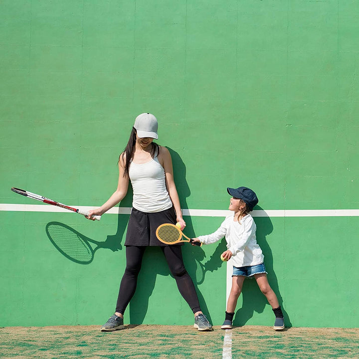 Kinder Tennisschläger mit Tragetasche,4 weiche Trainingsbälle und 6 Badminton Birdies,Tennisschläger