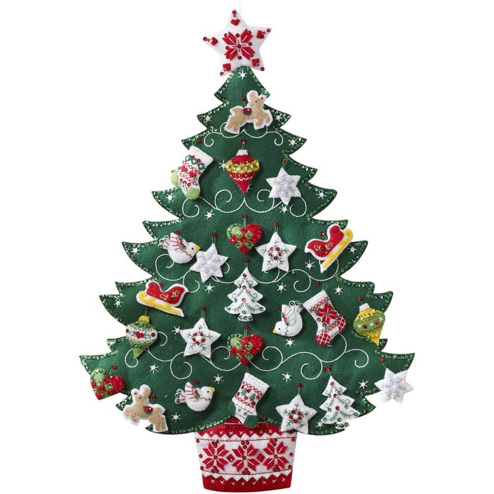 Bucilla Nordic Baum Advent Kalender-Applikation aus Filz Einheitsgrösse, Einheitsgrösse