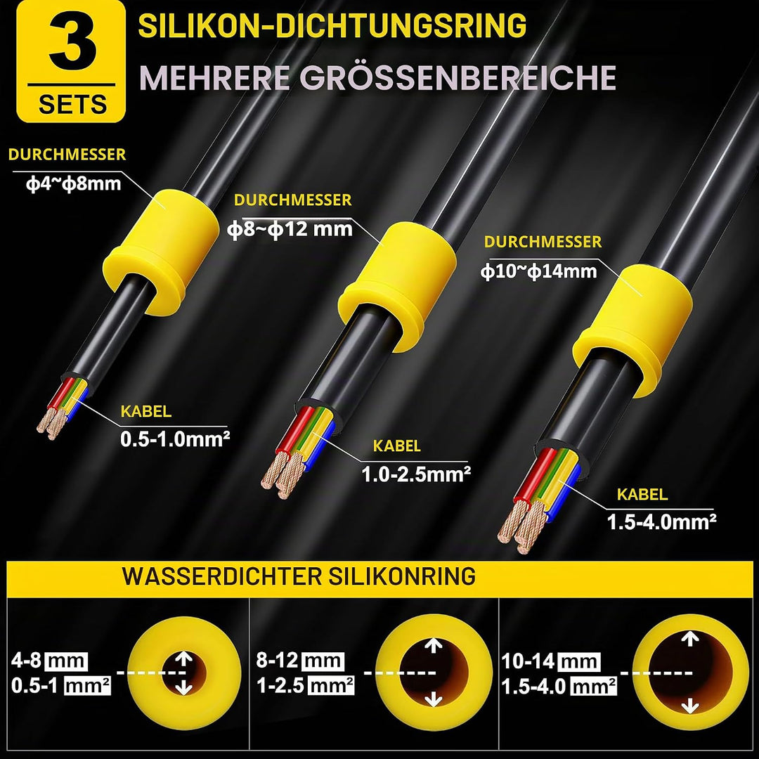 4 Wege Junction Box, IP68 Abzweigdose, HUYU wasserdichte Verteilerdose, Verbindungsdose Aussen, Klem