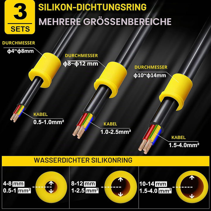 4 Wege Junction Box, IP68 Abzweigdose, HUYU wasserdichte Verteilerdose, Verbindungsdose Aussen, Klem
