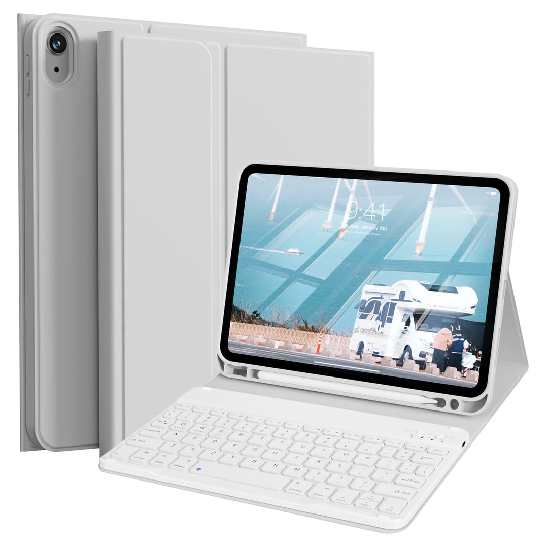 Hülle mit Tastatur für iPad A16 11 Generation 2025 (11 Zoll), iPad 10 Generation 2022 (10.9 Zoll) mi