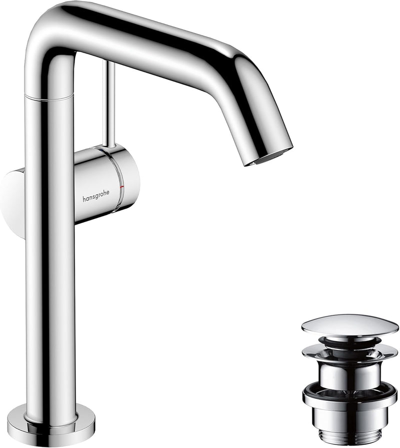 hansgrohe Tecturis S Fine - Waschtischarmatur schwenkbar mit Push-Open Ablauf, energiesparend (CoolS