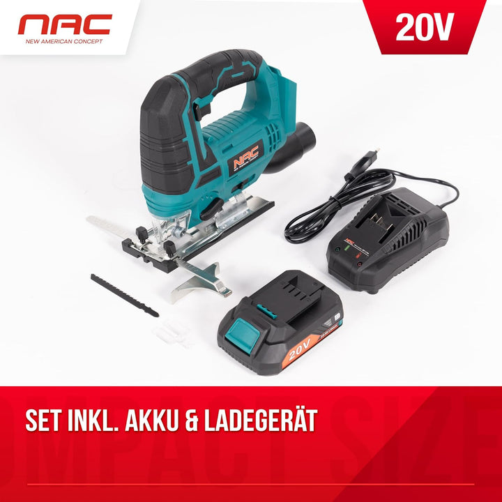 NAC NEW AMERICAN CONCEPT JS-20-LI-ST-20V Akku-Stichsäge, 420 W, Grün