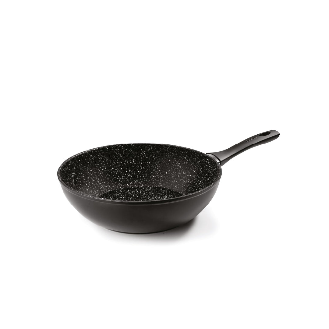 IBILI - Wok Natura, 30 cm, Aluminium, Anti-Haft-Beschichtung im Stein-Stil, geeignet für Induktion