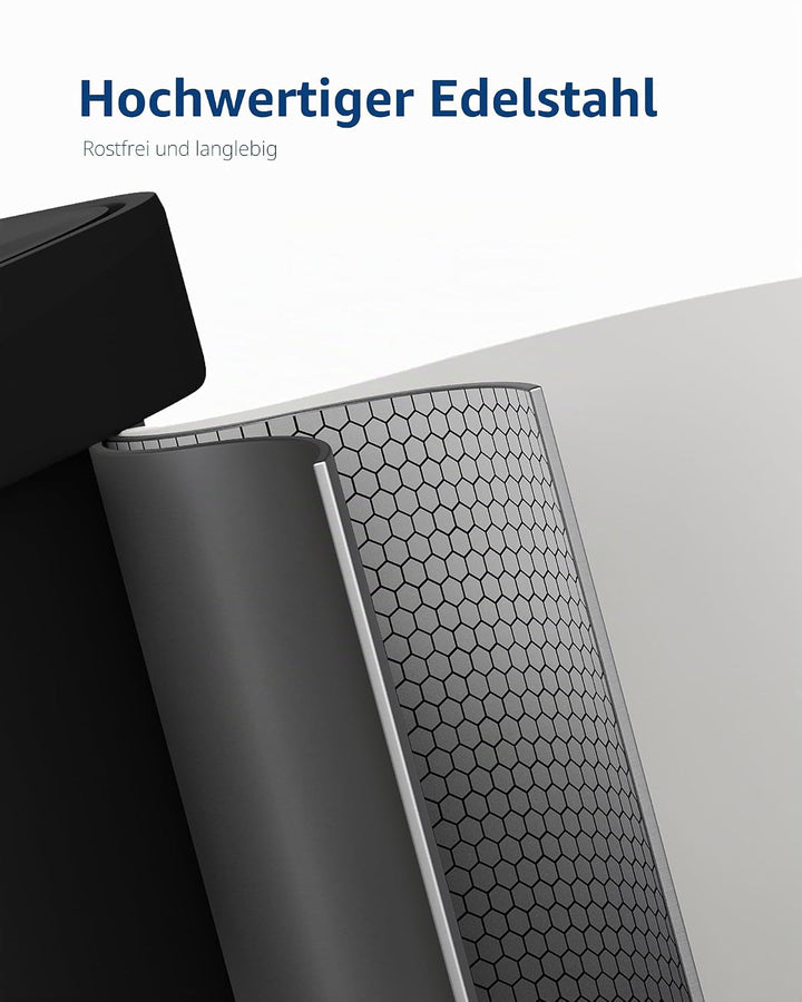 GarveeHome 50L Metall Mülleimer mit Deckel, grosser Tretmülleimer, Mülleimer Küche, rostfrei, mit Be