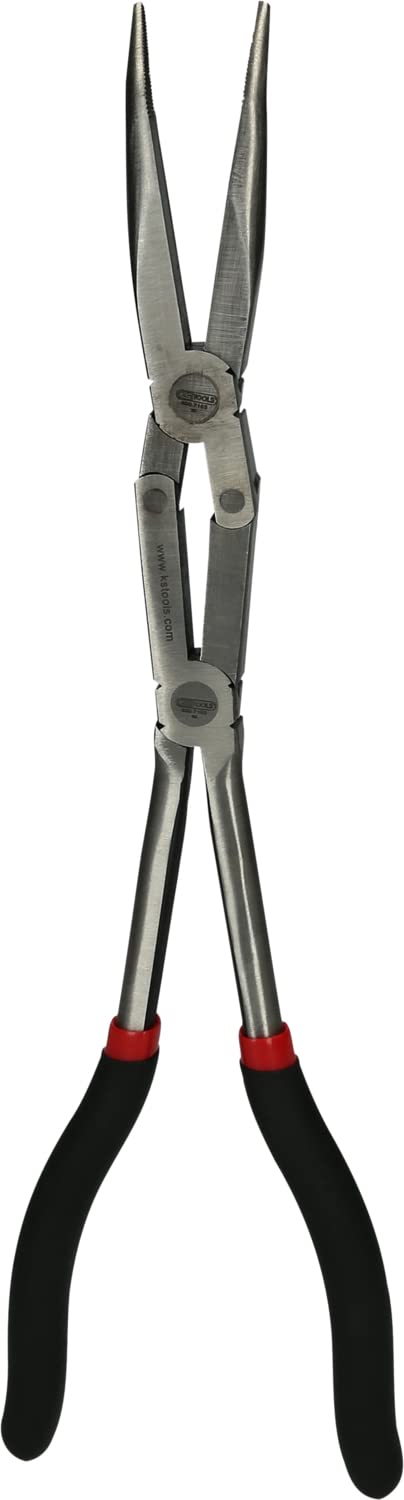 KS Tools 500.7163 Doppelgelenk-Flachrundzange, 45° gebogen, XL