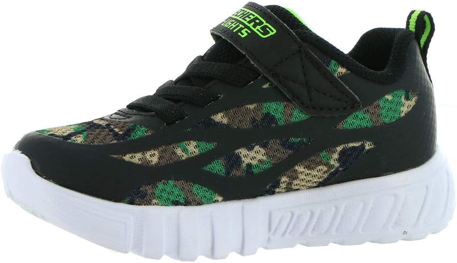Skechers Jungen Flex-glow Dezlom Sneaker 28.5 EU Black Synthetic Textile Blue Lime Trim, 28.5 EU Bla
