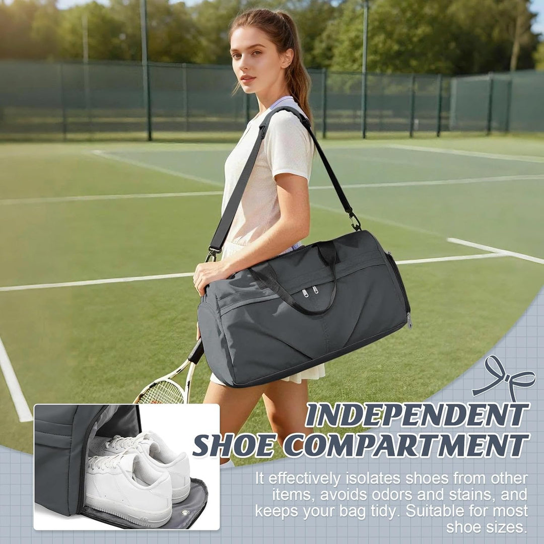 HYC00 Sport Duffel Bag Damen Sporttasche mit Schuhfach Reisetasche Damen Herren Weekender Overnight