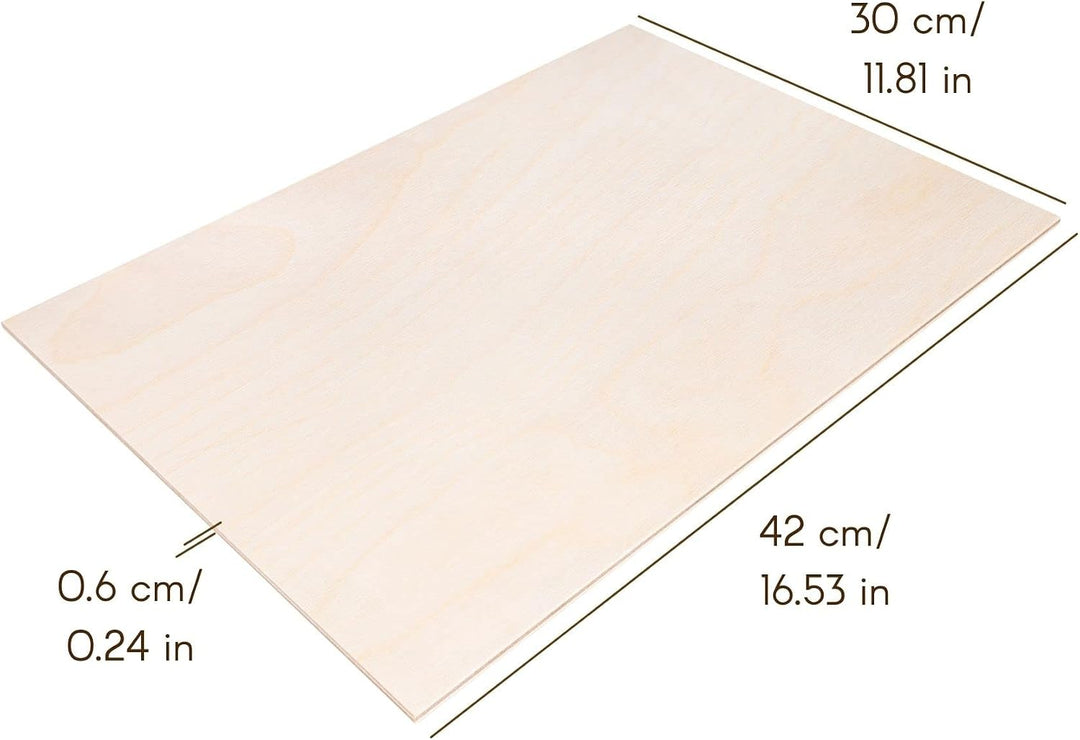 Creative Deco 10 x A3 Sperrholzplatte 6mm | 420 x 300 (+/- 0,5) mm | Birkensperrholz Dünne Holz-Zusc