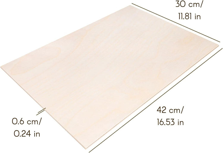 Creative Deco 10 x A3 Sperrholzplatte 6mm | 420 x 300 (+/- 0,5) mm | Birkensperrholz Dünne Holz-Zusc