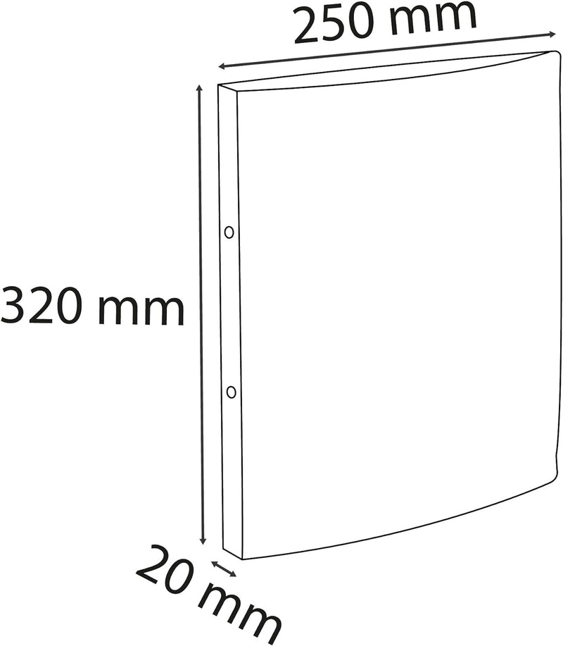 Exacompta 54847E 10er Pack Eterneco Ringbuch DIN A4, mit 2-O Ring-Mechanik 15 mm, Rücken 20 mm, Auss