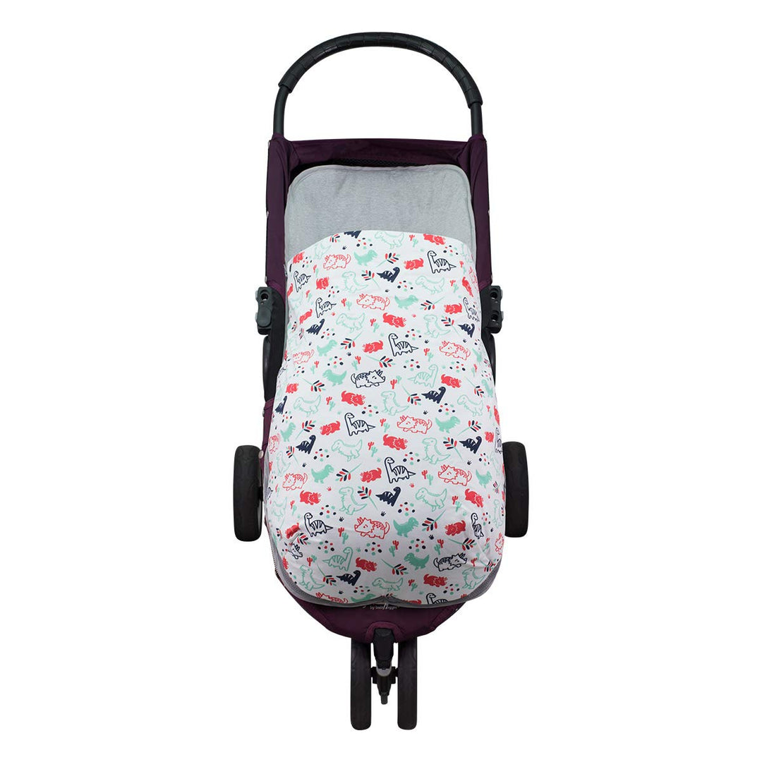 JYOKO Kids Fusssack für Kinderwagen kompatibel mit Baby Jogger City Mini (Baumwolle, Dino Party) BAU